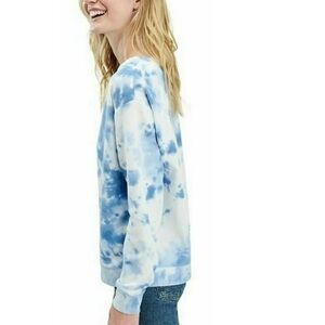Splendid Light Blue Tie Dye Waffle Knit Long Sleeve Top